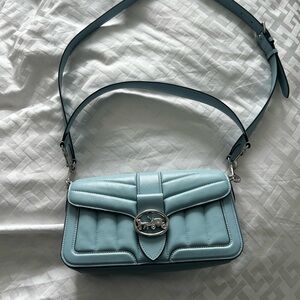 Coach Leather Light Blue Crossbody Bag